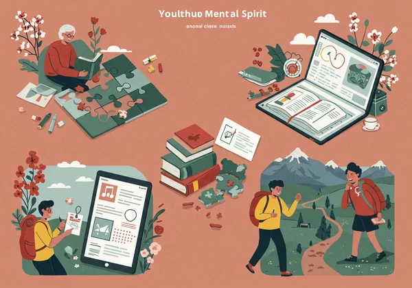 Person engaged in activities to nurture a youthful mind.
