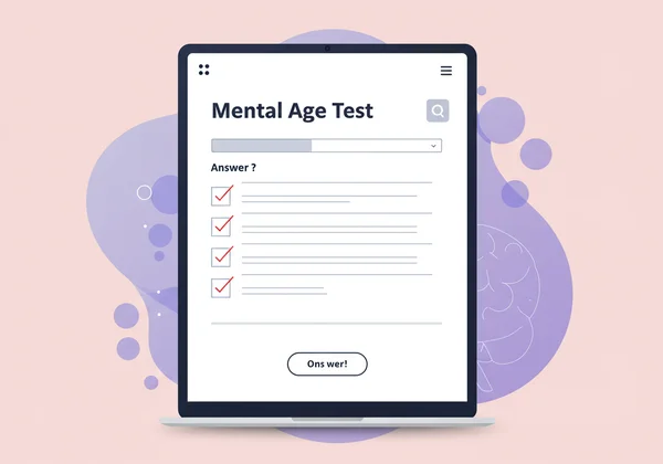 User interface of the online mental age quiz