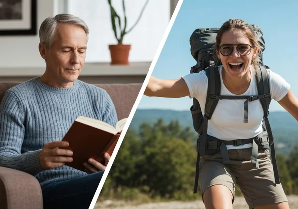 Two 30-year-olds showing different mental ages through activities