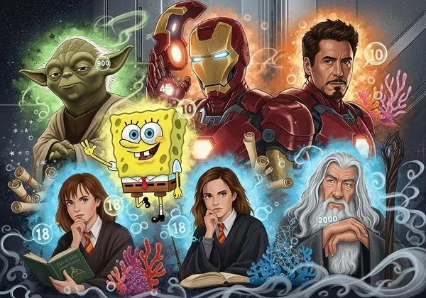 مجموعة من الشخصيات المتنوعة، تظهر أعمارًا عقلية مختلفة