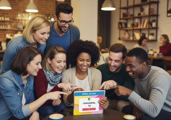 أشخاص يتفاعلون مع اختبار على شاشة، ويشاركون النتائج