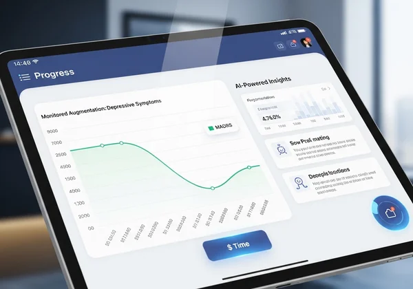Person interacting with an online mental age quiz