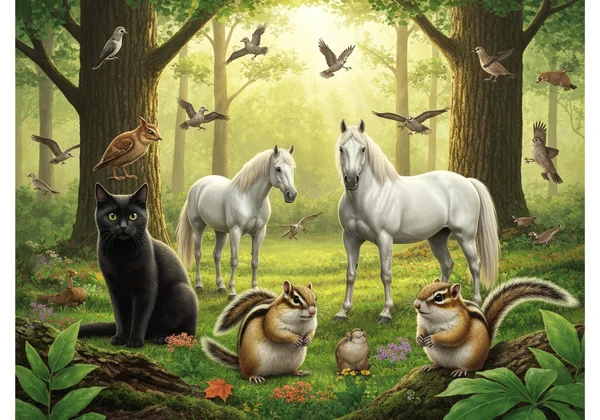 Volti diversi e pezzi di puzzle astratti