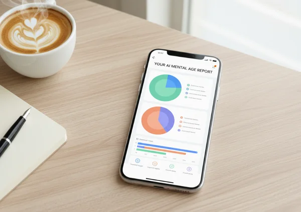 A high-tech yet approachable smartphone screen displaying a colorful